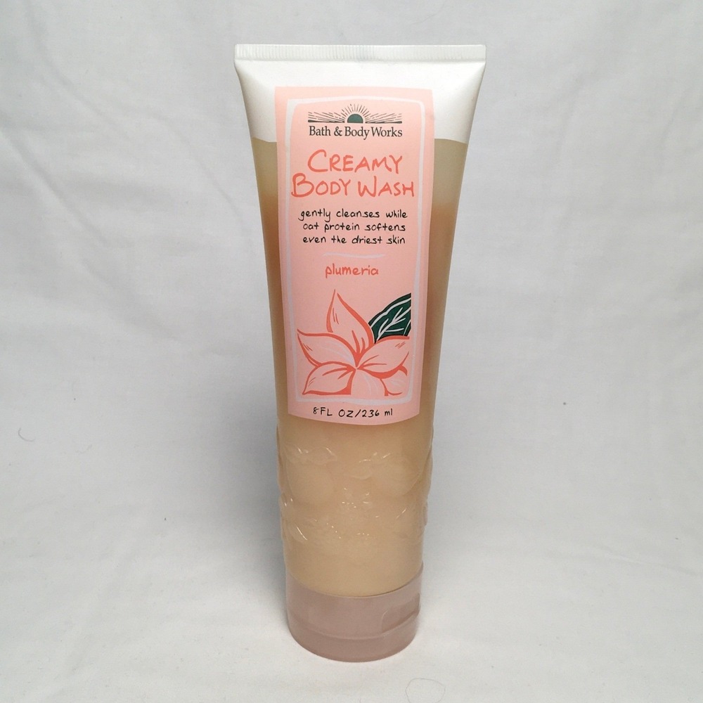 Bath & Body Works Plumeria Creamy Body Wash NOS Unused 8 oz Tube